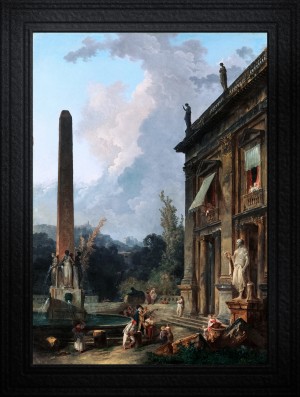Wandering Minstrels by Hubert Robert Old Masters Classical Fine Art Reproduction